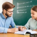Home 18 핀란드어 발음 가이드 - A detailed classroom scene showing a French adult learner attentively practicing Finnish pronunciati...